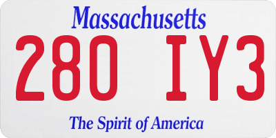 MA license plate 280IY3