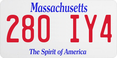 MA license plate 280IY4