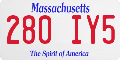 MA license plate 280IY5