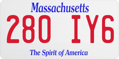 MA license plate 280IY6