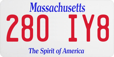MA license plate 280IY8