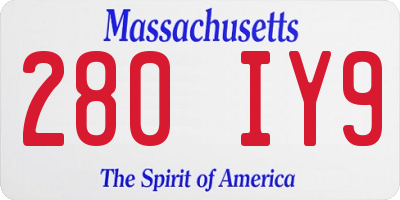 MA license plate 280IY9