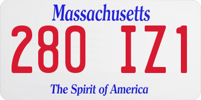MA license plate 280IZ1