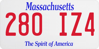 MA license plate 280IZ4