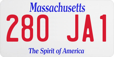 MA license plate 280JA1