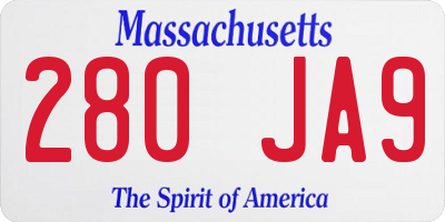MA license plate 280JA9