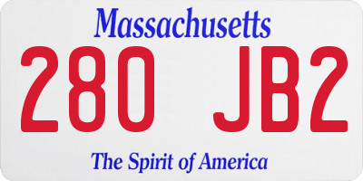 MA license plate 280JB2