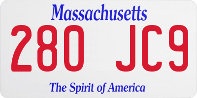 MA license plate 280JC9
