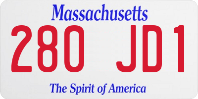 MA license plate 280JD1