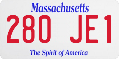 MA license plate 280JE1