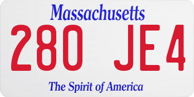 MA license plate 280JE4