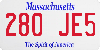 MA license plate 280JE5