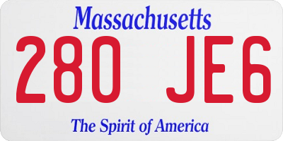 MA license plate 280JE6