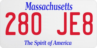 MA license plate 280JE8