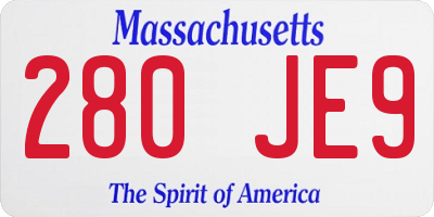 MA license plate 280JE9
