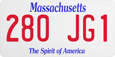 MA license plate 280JG1