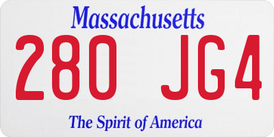 MA license plate 280JG4