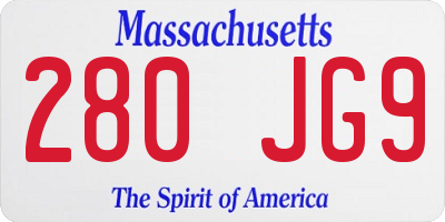 MA license plate 280JG9