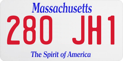 MA license plate 280JH1