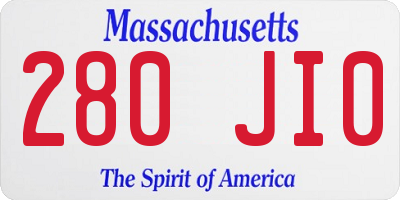 MA license plate 280JI0