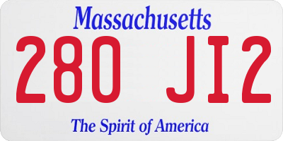 MA license plate 280JI2