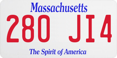 MA license plate 280JI4