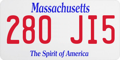 MA license plate 280JI5