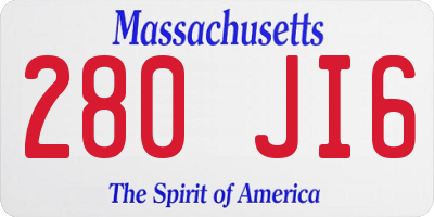 MA license plate 280JI6