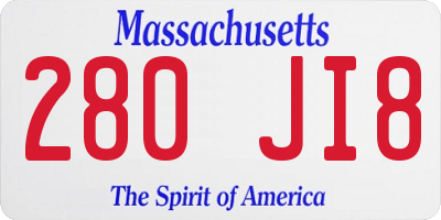 MA license plate 280JI8