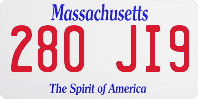 MA license plate 280JI9