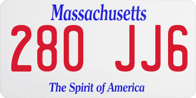 MA license plate 280JJ6