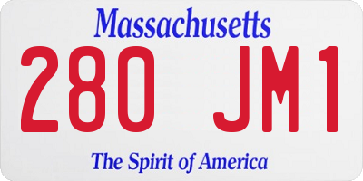 MA license plate 280JM1