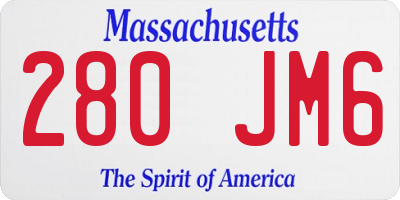 MA license plate 280JM6