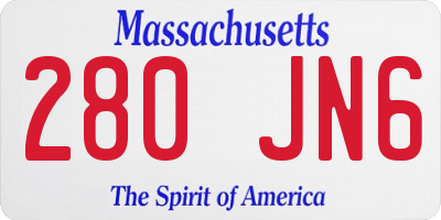 MA license plate 280JN6