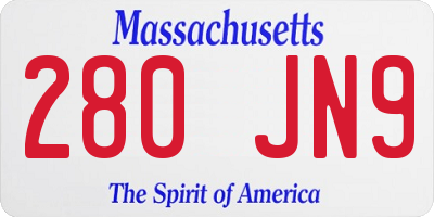 MA license plate 280JN9
