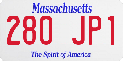 MA license plate 280JP1