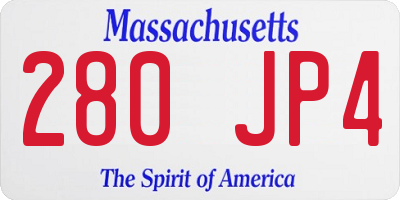 MA license plate 280JP4