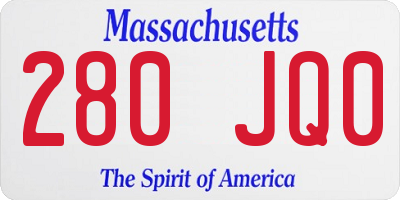 MA license plate 280JQ0