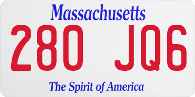 MA license plate 280JQ6