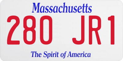MA license plate 280JR1