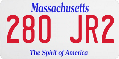 MA license plate 280JR2