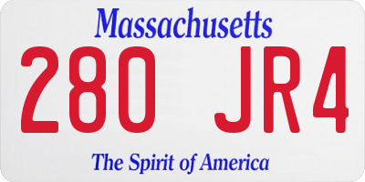 MA license plate 280JR4
