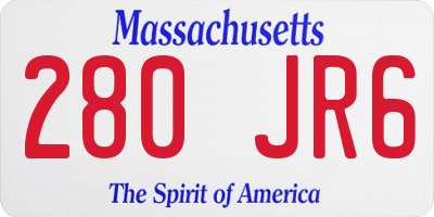 MA license plate 280JR6