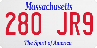 MA license plate 280JR9