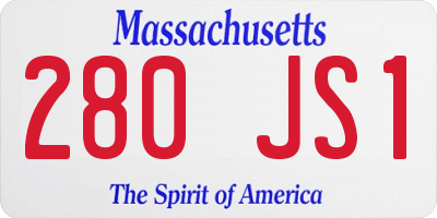 MA license plate 280JS1