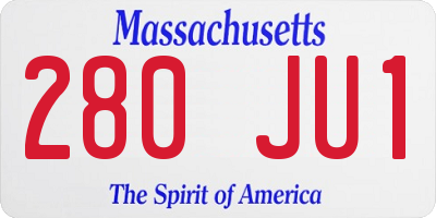MA license plate 280JU1