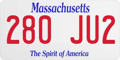 MA license plate 280JU2