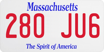 MA license plate 280JU6
