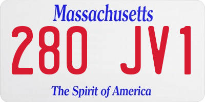 MA license plate 280JV1