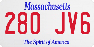 MA license plate 280JV6